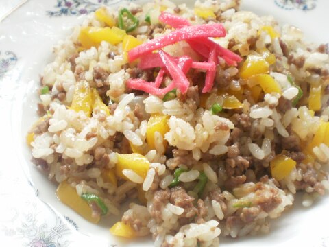 ミンチ肉でバター醤油チャーハン